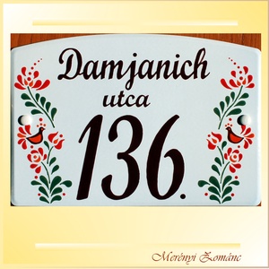Tűzzománc házszámtábla., Otthon & Életmód, Ház & Kert, Házszám, Tűzzománc, Festészet, MESKA
