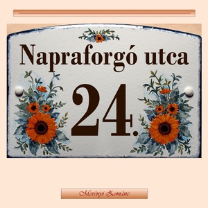 Tűzzománc házszám tábla., Otthon & Életmód, Ház & Kert, Házszám, Tűzzománc, Festett tárgyak, MESKA