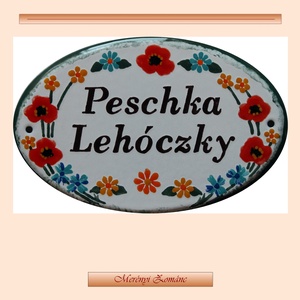 Tűzzománc névtábla., Otthon & Életmód, Ház & Kert, Névtábla, Tűzzománc, Festett tárgyak, MESKA