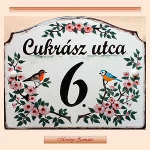Tűzzománc házszám táblák., Otthon & Életmód, Ház & Kert, Házszám, Tűzzománc, Festett tárgyak, MESKA