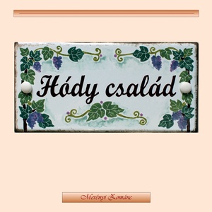 Tűzzománc névtábla., Otthon & Életmód, Ház & Kert, Névtábla, Tűzzománc, Festett tárgyak, MESKA