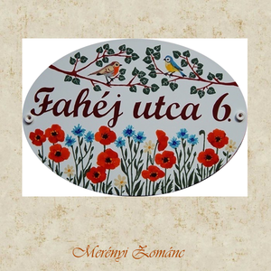 Tűzzománc házszám tábla. - Meska.hu