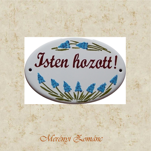 Tűzzománc névtábla., Otthon & Életmód, Ház & Kert, Isten hozott tábla, Tűzzománc, Festett tárgyak, MESKA
