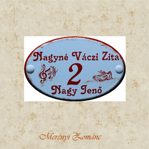 Tűzzománc névtábla. - Meska.hu