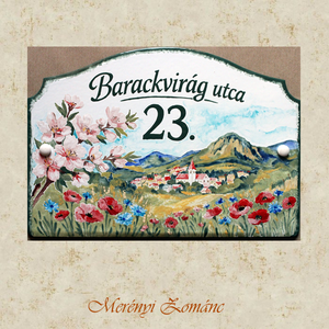 Tűzzománc házszám tábla. A megrendelő terve alapján. - Meska.hu