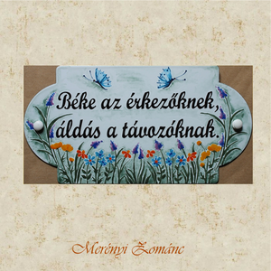 Üdvözlő tábla ajtóra. - Meska.hu