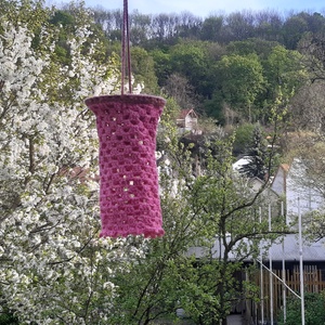 Több színű, kézzel horgolt lampion, függő - otthon & életmód - ház & kert - kerti lámpa - Meska.hu