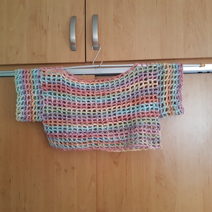 kézzel horgolt hálós, cropp top  - ruha & divat - női ruha - top - Meska.hu