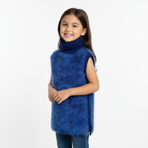 kézzel kötött, gyerek, kislány mellény - Meska.hu