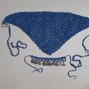 Horgolt bokalánc fejkendővel - ékszer - lábdísz és testékszer - bokalánc - Meska.hu