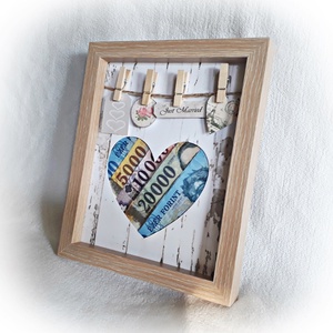 Képkeret pénzátadó, esküvő, eljegyzés, nászajándék,névnap,szülinap 2. -  - Meska.hu