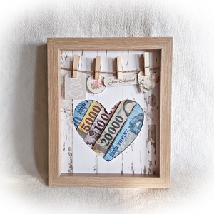 Képkeret pénzátadó, esküvő, eljegyzés, nászajándék,névnap,szülinap 2. -  - Meska.hu