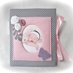Textil borítású baba fényképalbum, napló, fotóalbum, babakönyv, babanapló -  - Meska.hu