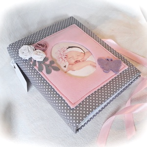 Textil borítású baba fényképalbum, napló, fotóalbum, babakönyv, babanapló -  - Meska.hu