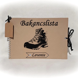 Bakancslista, napló, könyv, jegyzet, rusztikus stílusban- 25x18cm -  - Meska.hu