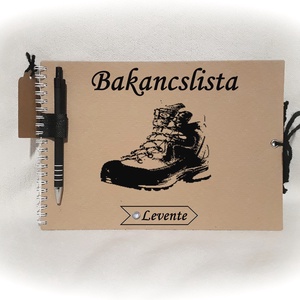 Bakancslista, napló, könyv, jegyzet, rusztikus stílusban- 25x18cm -  - Meska.hu