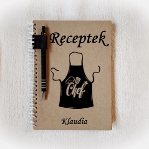 Receptes füzet, jegyzetfüzet rusztikus stílusban, névre szóló- A5 méret, könyv -  - Meska.hu