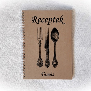 Receptes füzet, jegyzetfüzet rusztikus stílusban, névre szóló- A5 méret, könyv -  - Meska.hu