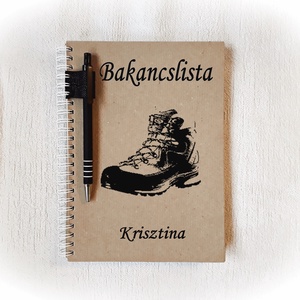 Bakancslista füzet, napló, jegyzetfüzet,rusztikus stílusban, névre szóló- A5 méret, könyv -  - Meska.hu