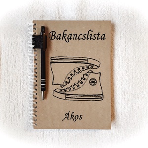 Bakancslista füzet, napló, jegyzetfüzet,rusztikus stílusban, névre szóló- A5 méret, könyv -  - Meska.hu