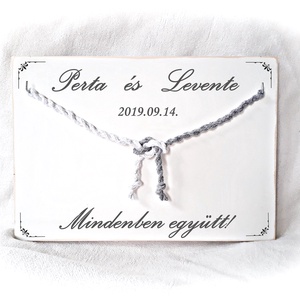 Kötélceremónia, esküvő ,polgári ceremónia, fehér fa,fa falikép,  nászajándék, évforduló,szerelem, valentin -  - Meska.hu