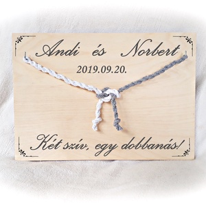 Kötélceremónia, esküvő ,polgári ceremónia, fehér fa,fa falikép,  nászajándék, évforduló,szerelem, valentin -  - Meska.hu