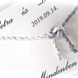 Kötélceremónia, esküvő ,polgári ceremónia, fehér fa,fa falikép,  nászajándék, évforduló,szerelem, valentin -  - Meska.hu