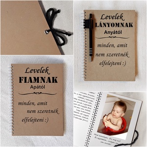 Levelek gyermekemnek, napló, jegyzetfüzet,rusztikus stílusban, személyre szabható -A5 méret, könyv, baba napló -  - Meska.hu