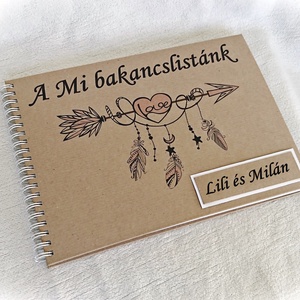 Pénzátadó bakancslista esküvőre, borítékkal,20 lappal,nászajándék,napló, beragsztós fényképalbum, egyedi, névre szóló  -  - Meska.hu