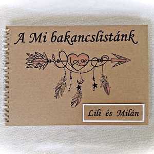 Pénzátadó bakancslista esküvőre, borítékkal,20 lappal,nászajándék,napló, beragsztós fényképalbum, egyedi, névre szóló  -  - Meska.hu