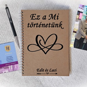 Szerelmes fényképalbum, napló, könyv rusztikus stílusban-  A5 méret, Valentin nap,házassági évforduló, eljegyzé -  - Meska.hu