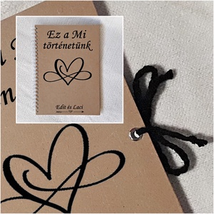 Szerelmes fényképalbum, napló, könyv rusztikus stílusban-  A5 méret, Valentin nap,házassági évforduló, eljegyzé -  - Meska.hu