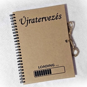 Újratervező, újragondoló napló, Loading mintával , jegyzetfüzet, A5 méret, emlékkönyv - otthon & életmód - papír, írószer - jegyzetfüzet & napló - Meska.hu