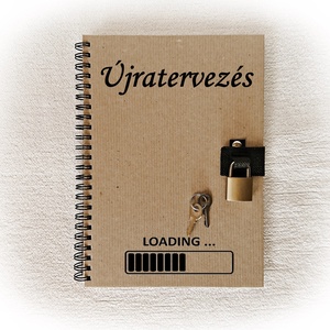 Újratervező, újragondoló napló, Loading mintával , jegyzetfüzet, A5 méret, emlékkönyv - otthon & életmód - papír, írószer - jegyzetfüzet & napló - Meska.hu