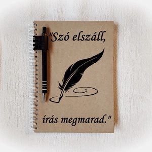 Szó elszáll, írás megmarad napló, jegyzetfüzet, A5 méret, latin közmondás,emlékkönyv -  - Meska.hu