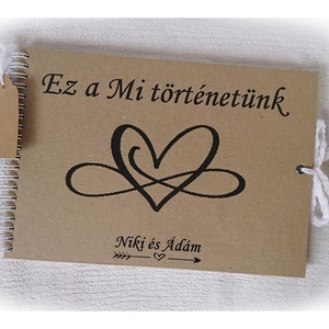 Szerelmes fénykép album, nászajándék,(beragasztós), napló,rusztikus , 25x18cm, eljegyzés, évforduló, esküvő  - otthon & életmód - papír, írószer - album & fotóalbum - Meska.hu