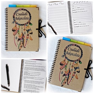 Családi bakancslista napló,nyomtatott lapokkal,ajándék golyóstollal,álomfogó,füzet, jegyzetfüzet,rusztikus ,A5 méret 2. - karácsony - karácsonyi ajándékozás - Meska.hu