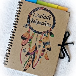 Családi bakancslista napló,nyomtatott lapokkal,ajándék golyóstollal,álomfogó,füzet, jegyzetfüzet,rusztikus ,A5 méret 2. - karácsony - karácsonyi ajándékozás - Meska.hu