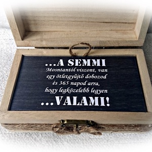 Vicces, tréfás ajándékdoboz, semmi, rusztikus jellegű, fadoboz,faláda, ajándék ötlet,  szülinap, meglepetés - otthon & életmód - tárolás & rendszerezés - doboz - Meska.hu