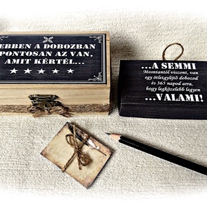 Vicces, tréfás ajándékdoboz, semmi, rusztikus jellegű, fadoboz,faláda, ajándék ötlet,  szülinap, meglepetés - otthon & életmód - tárolás & rendszerezés - doboz - Meska.hu