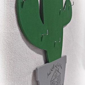 Kaktusz cserépben fali kulcstartó-fa, 33x22 cm, fogas - otthon & életmód - bútor - Meska.hu
