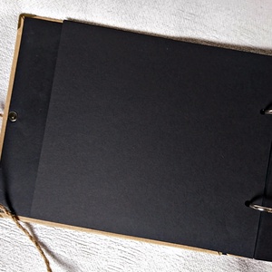 Bakancslista beragasztós fényképalbum,rusztikus stílusban, gyűrűs mappa, fekete lapokkal, fotó album - otthon & életmód - papír, írószer - album & fotóalbum - Meska.hu