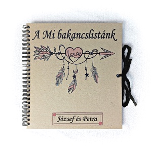 Bakancslista pároknak,esküvőre, pénzátadó borítékkal is kérhető,nászajándék,napló, beragsztós fényképalbum, névre szóló  - esküvő - emlék & ajándék - nászajándék - Meska.hu