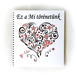 Szerelmes  fényképalbum, színes, mintás és hófehér lapokkal, album, esküvő, karácsonyi ajándék, évforduló,eljegyzés - otthon & életmód - papír, írószer - album & fotóalbum - Meska.hu