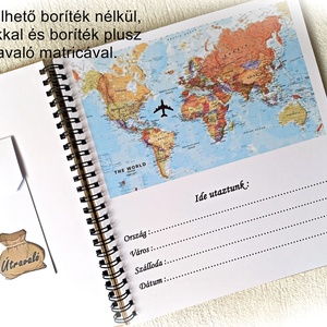 Pénzátadós album, Nászút beragsztós kemény borítós fényképalbum, borítékkal, esküvőre, nászajándék - esküvő - emlék & ajándék - nászajándék - Meska.hu
