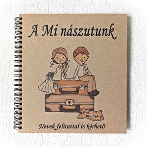 Pénzátadós album, Nászút beragsztós kemény borítós fényképalbum, borítékkal, esküvőre, nászajándék - esküvő - emlék & ajándék - nászajándék - Meska.hu