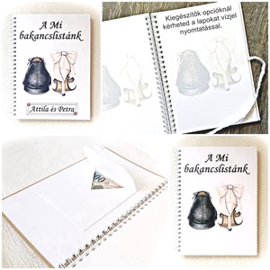  Bakancslista, kemény fedeles napló, esküvőre, pénzátadó borítékkal, nászajándék, jegyzetfüzet, névre szóló, napló - Meska.hu