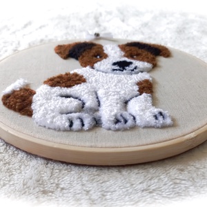 Jack Russell terrier,  kutyás gyerekszoba fonal falikép, babaszoba - otthon & életmód - babaszoba, gyerekszoba - babaszoba dekoráció - Meska.hu