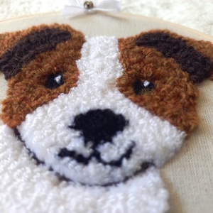 Jack Russell terrier,  kutyás gyerekszoba fonal falikép, babaszoba - otthon & életmód - babaszoba, gyerekszoba - babaszoba dekoráció - Meska.hu