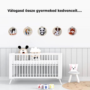 Pingu és kistestvére Pinga, gyerekszoba falikép  - hópelyhekkel - otthon & életmód - babaszoba, gyerekszoba - babaszoba dekoráció - Meska.hu